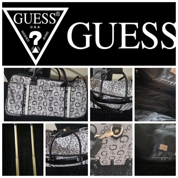 Guess Handbags - GUESS Monogram Black and White Travel Bag